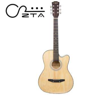 ZTA 38 Inch Acoustic Guitar Natural Cutaway Starter Pack Folk Guitar Bundle